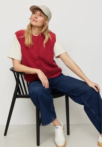 recolution Damen Strickweste aus Wolle und Baumwolle - GOJI - recolution, Red (rot), – Produktbild 1 von 4