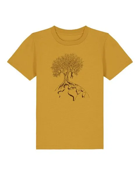 Life-Tree Life-Tree Shirt aus Biobaumwolle Fairwear für Kids Hanging On, Ocre, – Produktbild 1 von 1