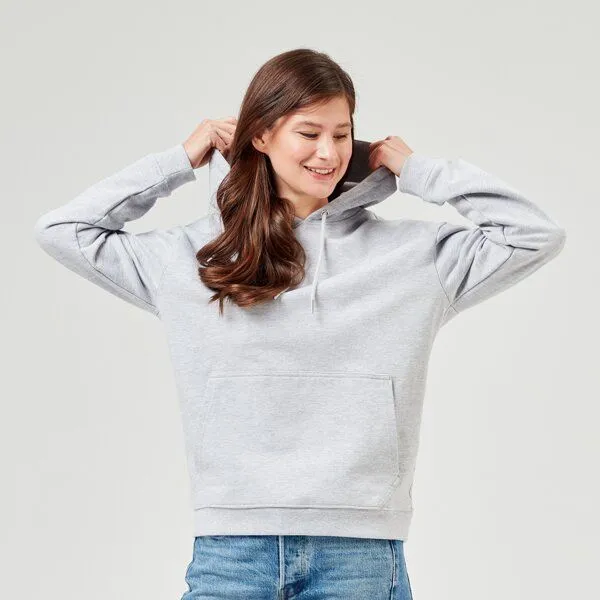 COREBASE COREBASE Hoodie / Kapuzenpullover / 100% Bio-Baumwolle, Grau melange, – Produktbild 3 von 4