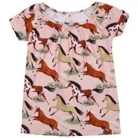 Walkiddy Walkiddy Bio-Baumwolltunika 'The Horses' in Rosa - Nachhaltige und Hautverträgliche Mode – GOTS zertifiziert – Produktbild 1 von 1
