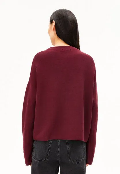 ARMEDANGELS ARMEDANGELS MERINAA LINKS LINKS Damen Strickpullover aus 100% Bio-Baumwolle, Velvet red, – Produktbild 3 von 5