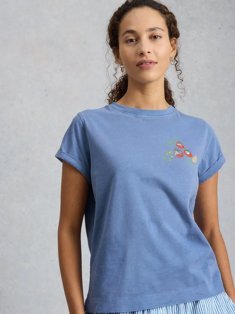 White Stuff Grafik-T-Shirt Gina - 40, Blau multi, – Produktbild 3 von 4