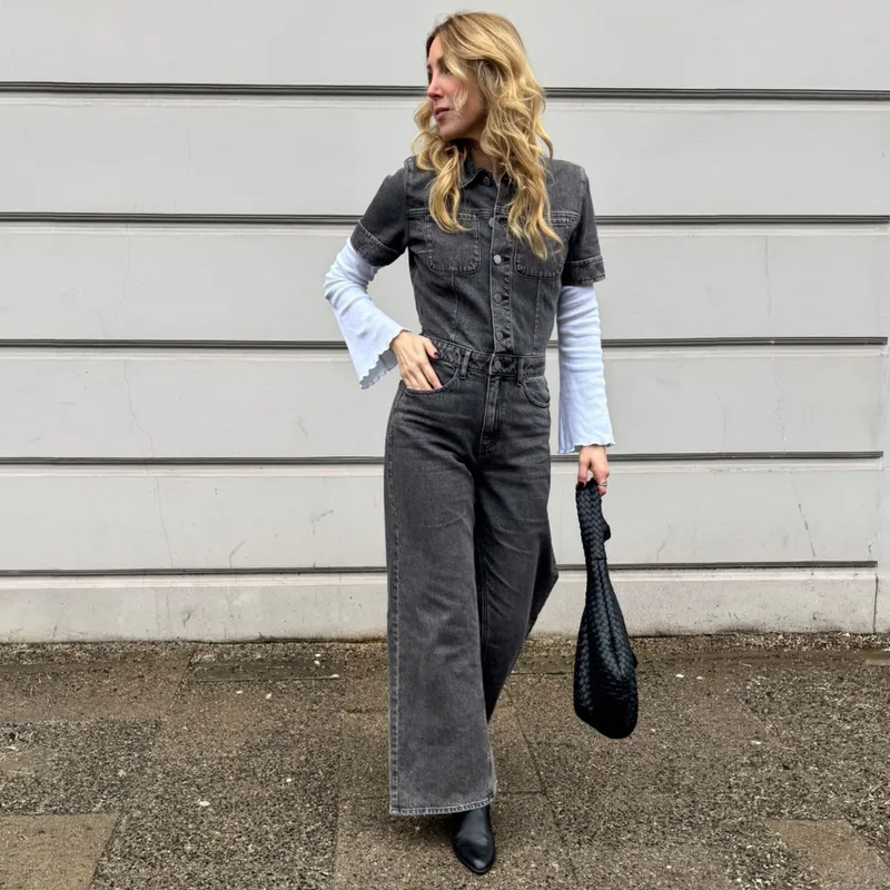 DAWN Damen Overall TWITTER Minimal Stretch DAWN Bio-Baumwolle, Dark grey, – Produktbild 1 von 5
