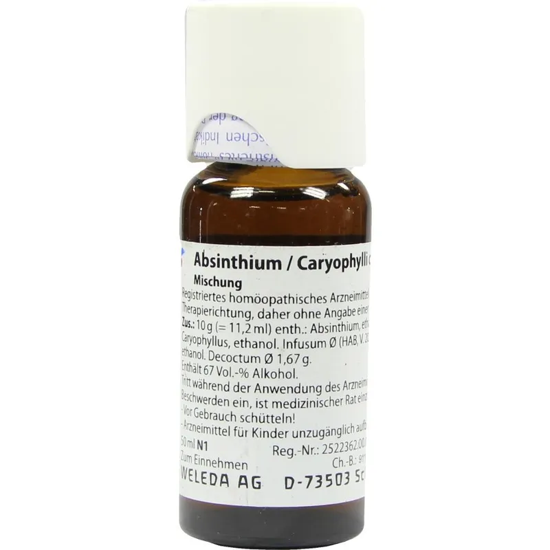 Weleda WELEDA ABSINTHIUM/CARYOPHYLLI comp.Dilution 50 ml Mischung – Produktbild 1 von 1