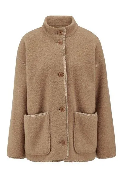 hessnatur hessnatur Wollfleece Jacke Boho Oversize aus reiner Bio-Merinowolle, Camelbraun, – Produktbild 3 von 4