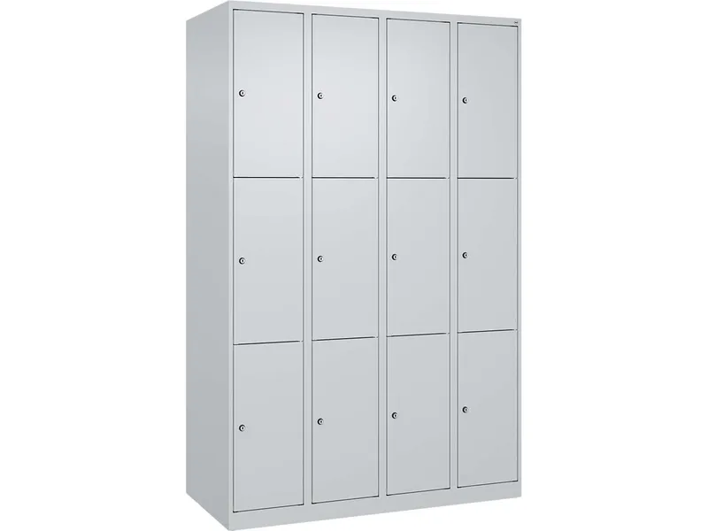 C+P C+P Schließfachschrank Classic PLUS, 12 Fächer, 1850x1200x500mm, Lichtgrau/Lichtgrau – Produktbild 1 von 1