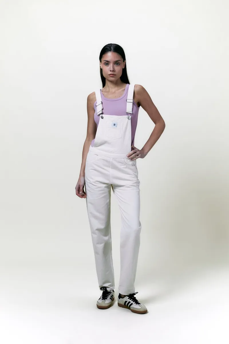 Côtelé Côtelé Damen vegan Latzhose Mom Canvas Ecru, Weiß, – Produktbild 2 von 2