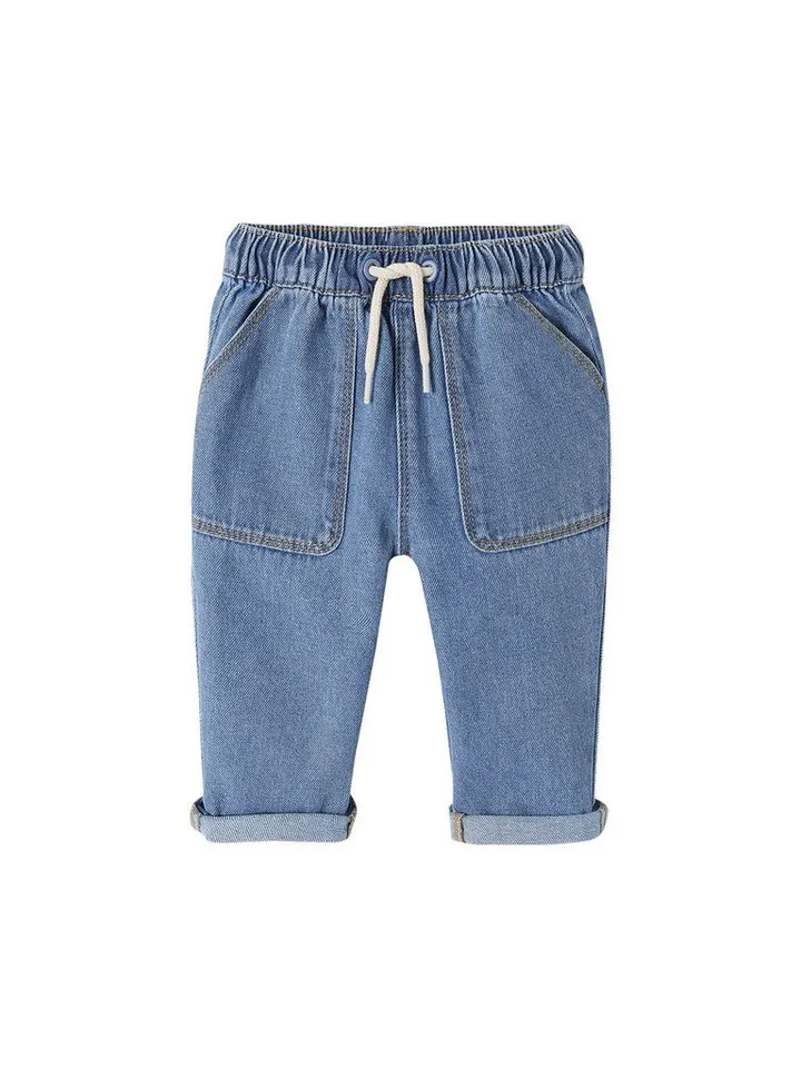 Vertbaudet Vertbaudet Regular-fit-Jeans Baby Jeans mit Dehnbund Dehnbund, Blau, – Produktbild 2 von 4