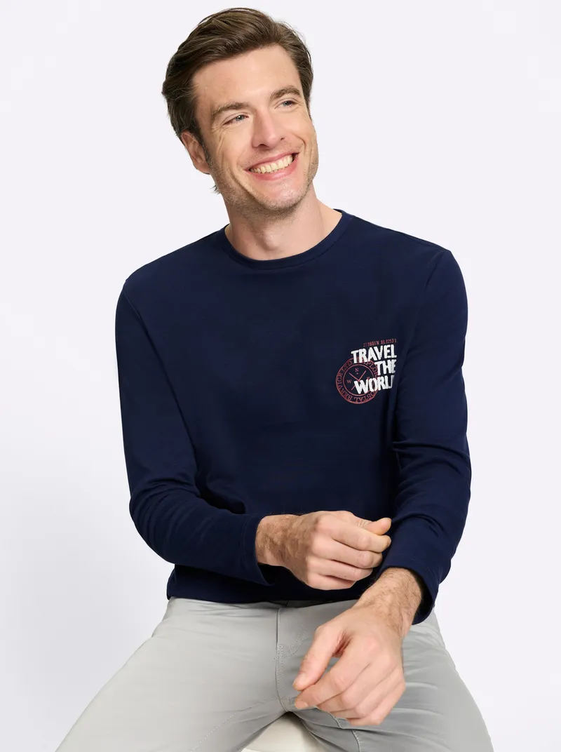 Catamaran Langarmshirt marine-bedruckt, Marine-bedruckt, – Produktbild 2 von 2