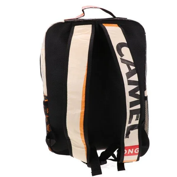 MoreThanHip MoreThanHip Laptop-Rucksack 15,6 Zoll aus recycelten Zementsäcken (Elefant oder Kamel) und Autoschläuchen – Rokha, Orange, – Produktbild 4 von 4