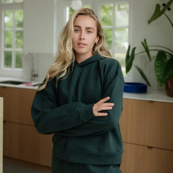 NORDLICHT NORDLICHT Damen Hoodie NISSA aus 100% Baumwolle, Waldgrün (grün), – Produktbild 1 von 4