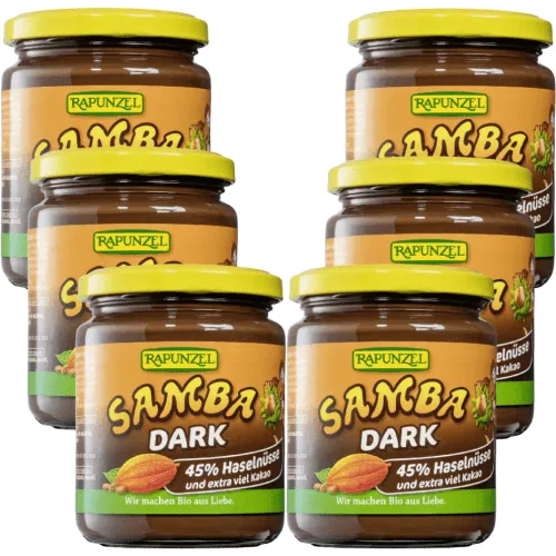 RAPUNZEL Samba Dark zartbitter Nuss-Nougat-Creme bio (6x250g) – Produktbild 1 von 1