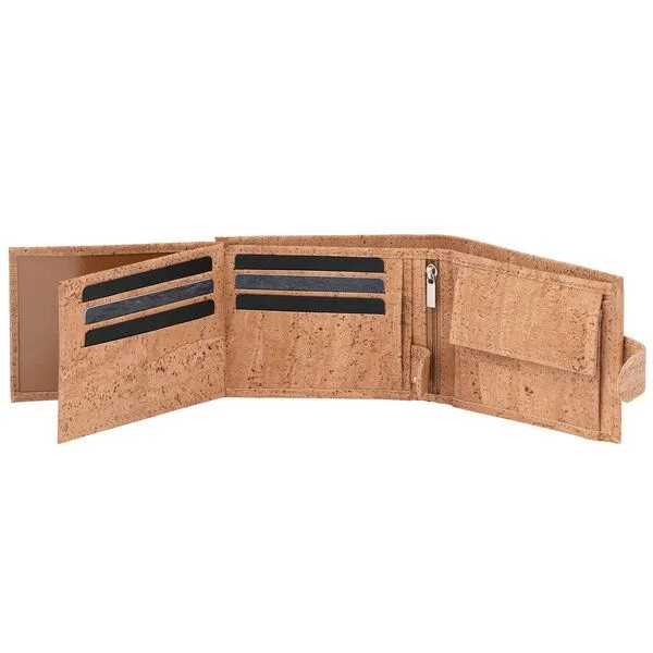 Simaru Simaru Kork Portemonnaie Herren Querformat, 10 Karten + Sichtfenster, Beige, – Produktbild 3 von 3