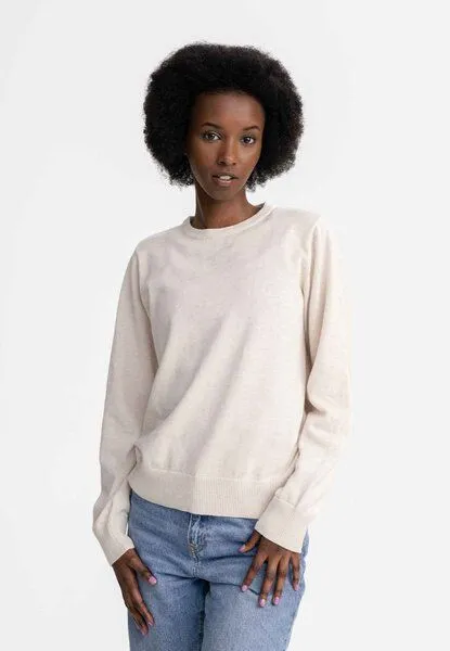 MELA MELA Feinstrick Pullover Dhana, Cream melange, – Produktbild 1 von 4