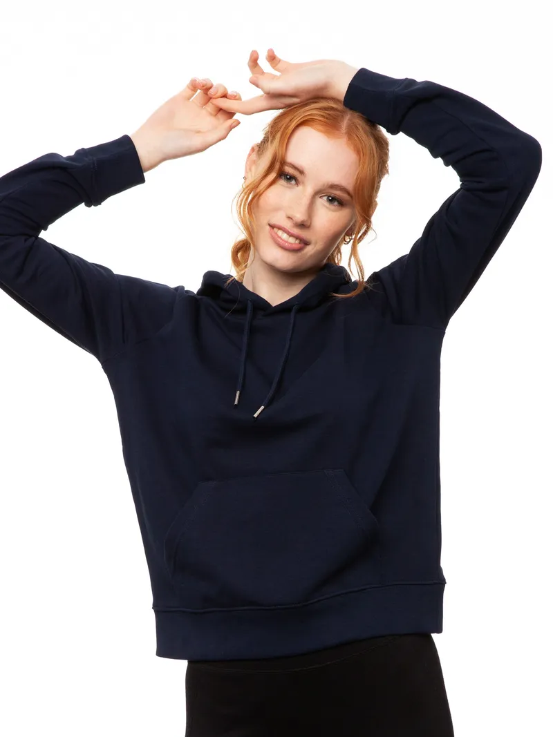 FellHerz FellHerz Damen Hoodie Kapuzenpullover, Dunkelblau, – Produktbild 1 von 4