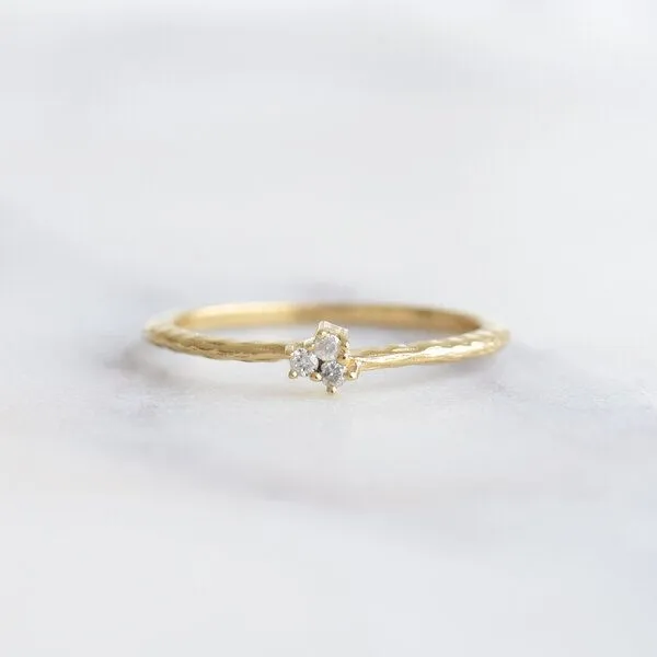 Eppi Eppi Silberner Ring mit Diamanten im Hammerschlag-Design Milan, Silber, – Produktbild 1 von 1