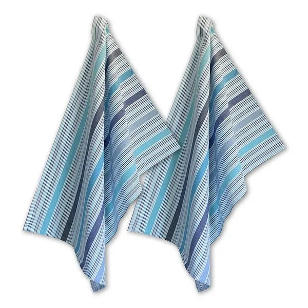 Solwang Design Solwang Design 2er-Set Geschirrtücher aus 100% Biobaumwolle, 70 x 50 cm, Multi aqua-blau, – Produktbild 1 von 2
