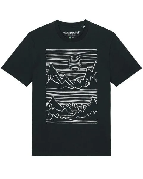 watapparel watapparel T-Shirt Unisex Mountains, Black, – Produktbild 1 von 3