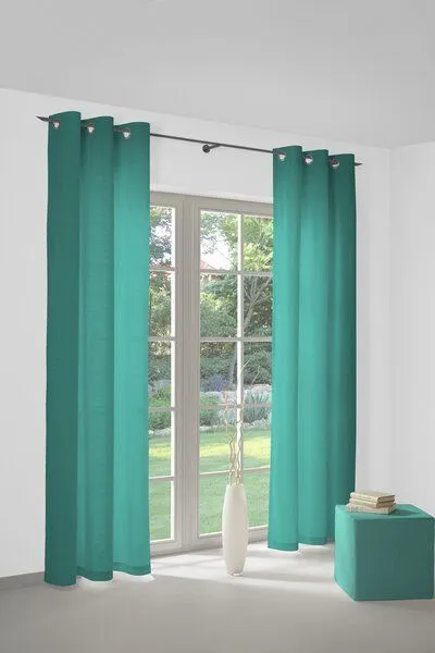 Nature by Adam Nature by Adam Vorhang aus 100% Bio-Baumwolle - Made in Germany - Uni Collection, Petrol, – Produktbild 7 von 7