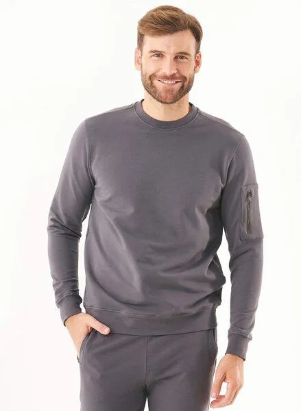 ORGANICATION ORGANICATION Sweatshirt aus Bio-Baumwolle, Grau(asphalt), – Produktbild 1 von 4