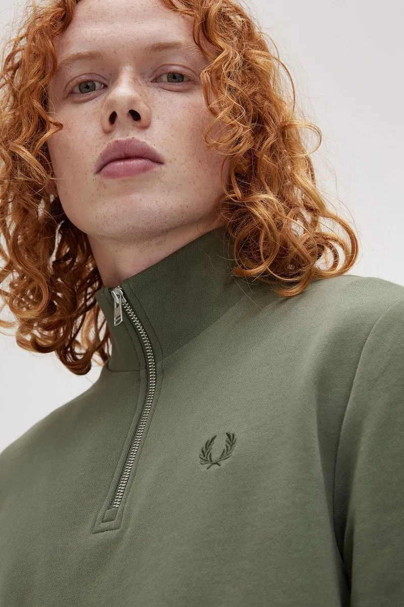 Fred Perry Fred Perry Half Zip Pullover Olivgrün - Größe L, Dunkelgrün, – Produktbild 4 von 5