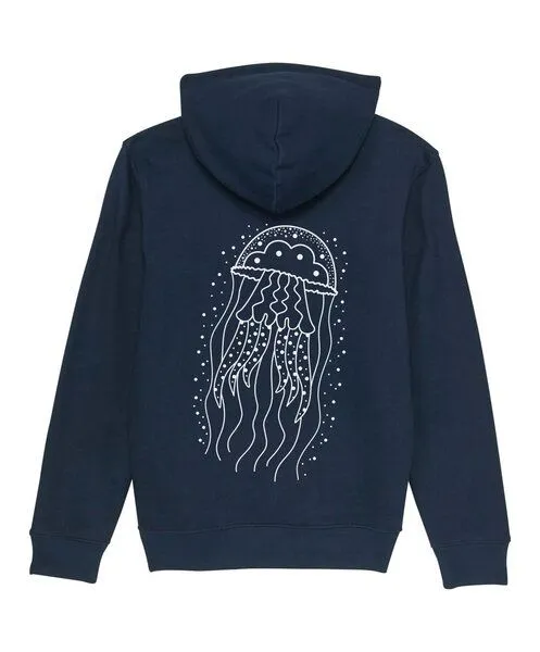 vis wear vis wear Qualle Unisex Premium Hoodie aus Bio-Baumwolle, Marineblau, – Produktbild 1 von 2