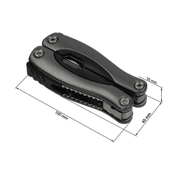 elasto elasto Multifunktions-Taschenmesser mit Etui - 8 in 1 Werkzeug aus Edelstahl, Grau, – Produktbild 2 von 5
