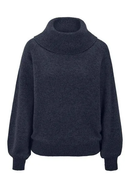 hessnatur hessnatur Strick-Pullover Relaxed aus Cashmere mit Recyclinganteil, Marine, – Produktbild 3 von 4