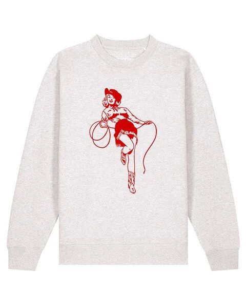 watapparel watapparel Sweatshirt Unisex Cowgirl, Cool heather grey, – Produktbild 1 von 2