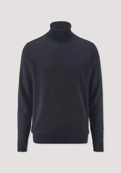 hessnatur hessnatur Rollkragenpullover Regular aus reiner Bio-Merinowolle, Marine, – Produktbild 4 von 4