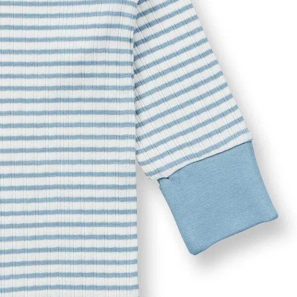 Sense Organics sense-organics Baby Strampler geringelt, Modell TONA, Helles denimblau-weiß geringelt, – Produktbild 4 von 4