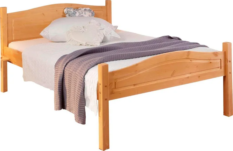 OTTO home Massivholzbett Bolton, Komforteinstiegshöhe, auch für Senioren geeignet, (Liegefläche 140x200cm (weiß) + 90x200cm (natur), FSC®-zertifiziertes massives Kiefernholz, Beige, – Produktbild 2 von 5