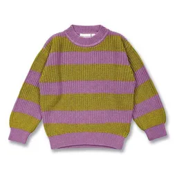 Sense Organics Sense Organics Kinder Strickpullover mit Ringel in Grünteegrün, Modell DELIA – Produktbild 1 von 1