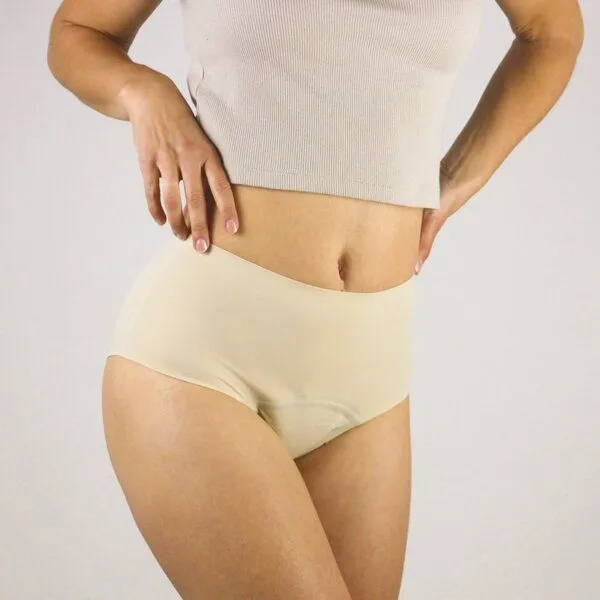 MYLILY MYLILY Periodenslip - High Waist Seamless Beige - aus Baumwolle – Produktbild 3 von 4