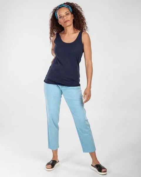 Alma & Lovis Alma & Lovis Top aus Bio-Baumwolle | Basic Top, Dunkelblau, – Produktbild 2 von 4
