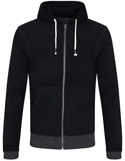 Ecologie by AWDis Ecologie by AWDis Okavango Sustainable Zoody Sweatjacke mit Kapuze, Schwarz/charcoal, – Produktbild 2 von 3