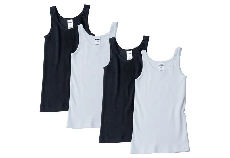 HERMKO Achseltop 2000 (Pack, 4er) 4er Pack, Tank Top, 100 % Bio-Baumwolle, Achselshirt, basic, weich, Schwarz, – Produktbild 2 von 4