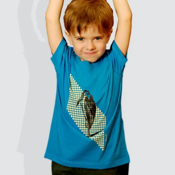 little kiwi little kiwi Kinder T-Shirt, "Marabu", Azur – Produktbild 1 von 4