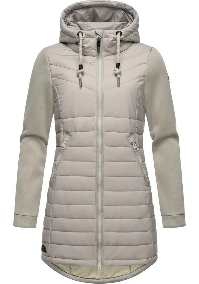 ragwear ragwear Langjacke Sandrra Long Steppjacke aus modernem Materialmix mit Kapuze, Braun, – Produktbild 2 von 4