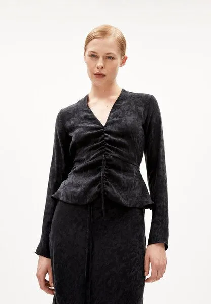 ARMEDANGELS ARMEDANGELS ANAYAA JACQ Damen Bluse Regular Fit aus TENCEL Lyocell Mix, Black, – Produktbild 1 von 4