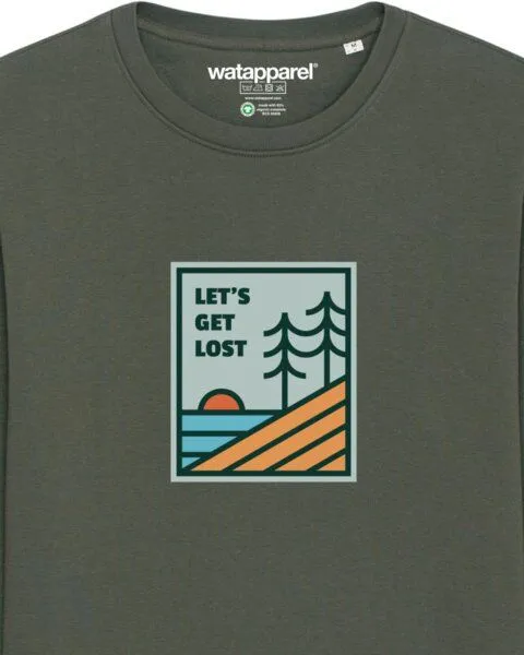 watapparel watapparel Sweatshirt Unisex Let's Get Lost, Khaki, – Produktbild 3 von 3
