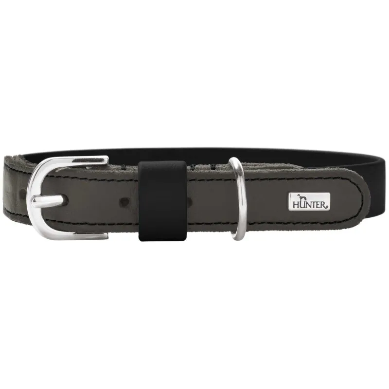 Dog Sport Dog Sport HUNTER Hundehalsband wolmar biothane x leder schwarz XS-S, Schwarz, – Produktbild 1 von 2