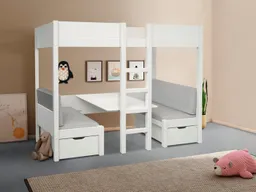 OTTO home Etagenbett Stockbett "TIPO" Inklusive unterer Auflagen, 90x200cm, viel Stauraum, Massivholz,inklusive Tisch,2 Schubkästen,2 Schlafplätze – Produktbild 1 von 1