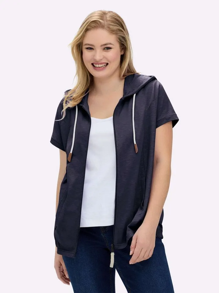Witt Witt Shirtjacke Sweatjacke Kurzarm, Blau, – Produktbild 1 von 5