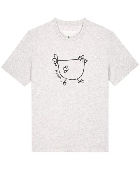 watapparel watapparel T-Shirt Unisex Le poulet - das Huhn, Cool heather grey, – Produktbild 1 von 4