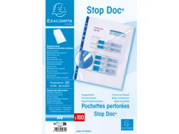 Exacompta Exacompta Prospekthüllen "StopDoc" 2-seitig offen, glatt, DIN A4, 60µ, 100 Stk. – Produktbild 1 von 1