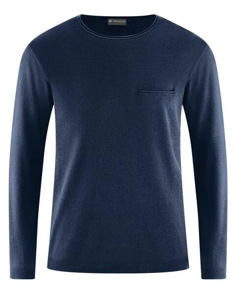 HempAge HempAge Herren Sommer Pullover Hanf/Bio-Baumwolle, Navy (blau), – Produktbild 1 von 1