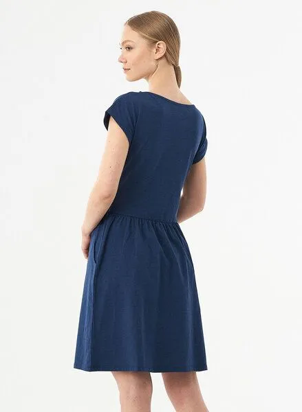 ORGANICATION ORGANICATION Slub-Jersey-Kleid aus Bio-Baumwolle, Navy, – Produktbild 4 von 4