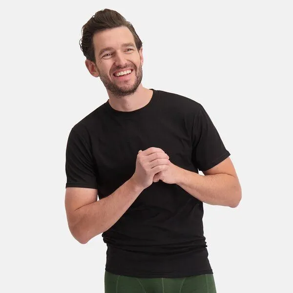 Bamboo Basics Bamboo Basics Rundhals T-Shirt RUBEN aus Bambusviskose / Biobaumwolle (2er Pack), Schwarz, – Produktbild 1 von 4