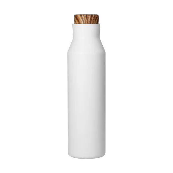 elasto elasto Vakuumflasche "Malmö" - 600 ml Edelstahlflasche mit Schraubverschluss, Weiss, – Produktbild 1 von 4